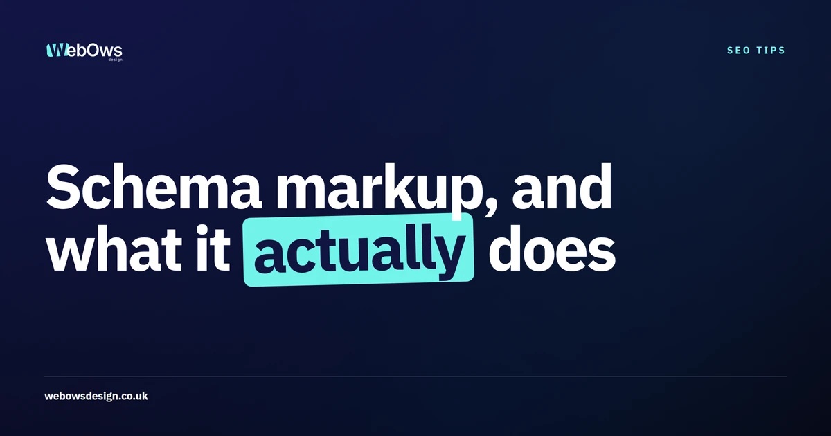 Schema Markup for Small Business: What It Does, a WebOws Design article