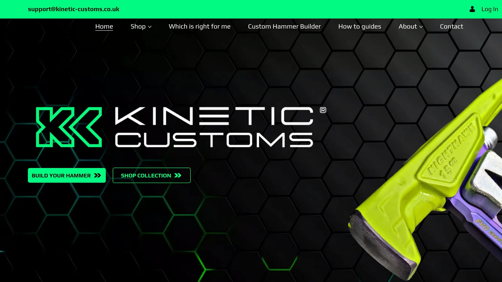 The Kinetic Customs homepage after the Wix Studio rebuild by WebOws Design