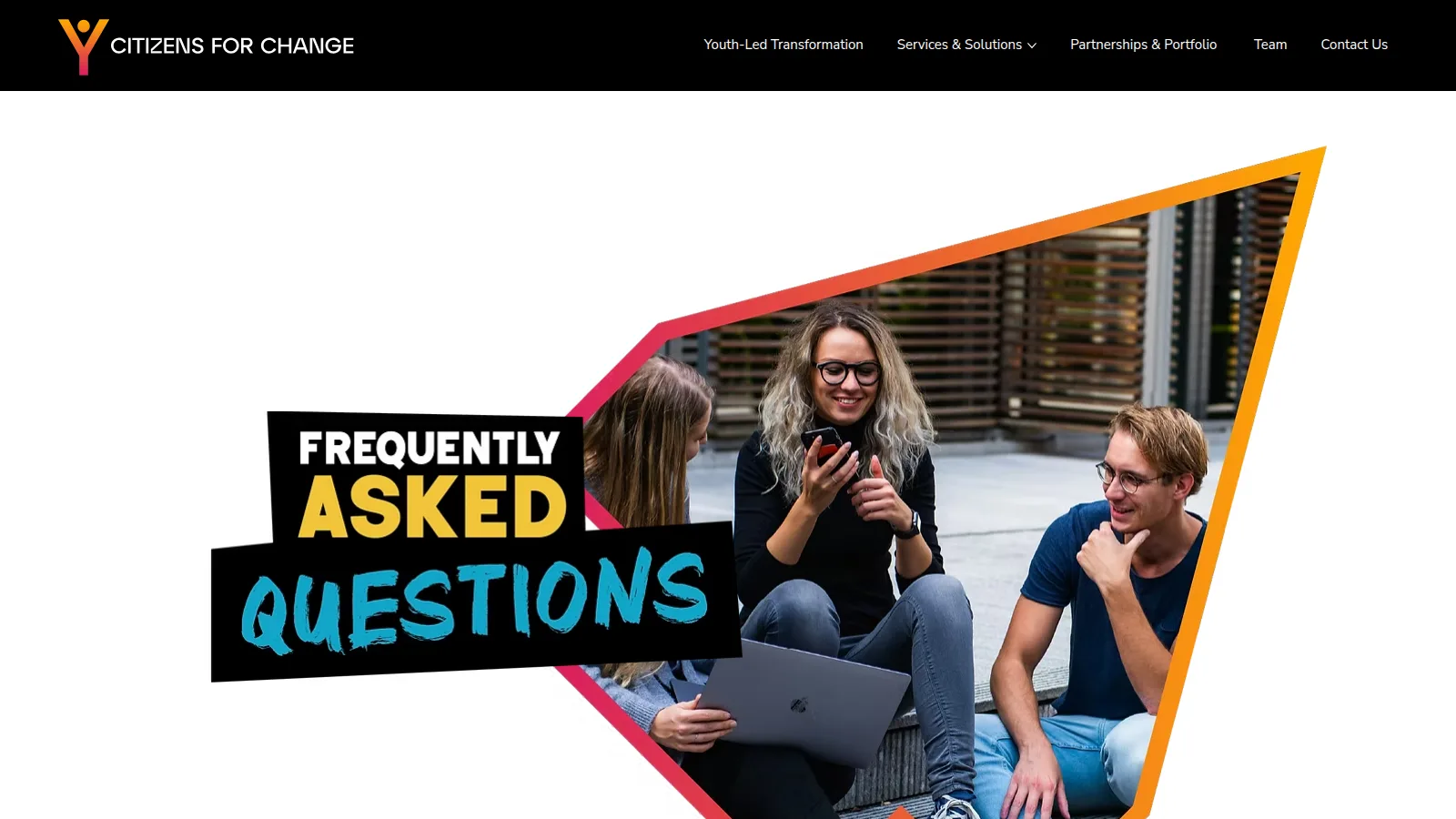 The FAQs page, on the Citizens for Change website designed and built by WebOws Design
