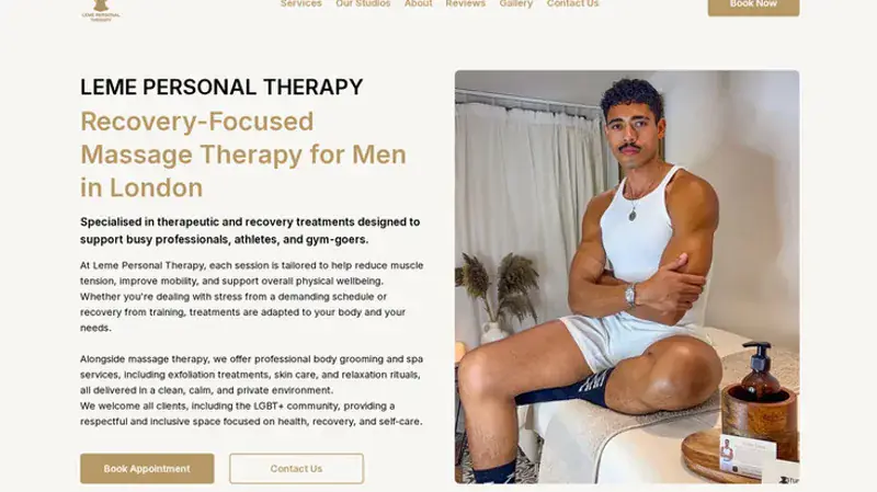 The Leme Personal Therapy website, designed and built by WebOws Design