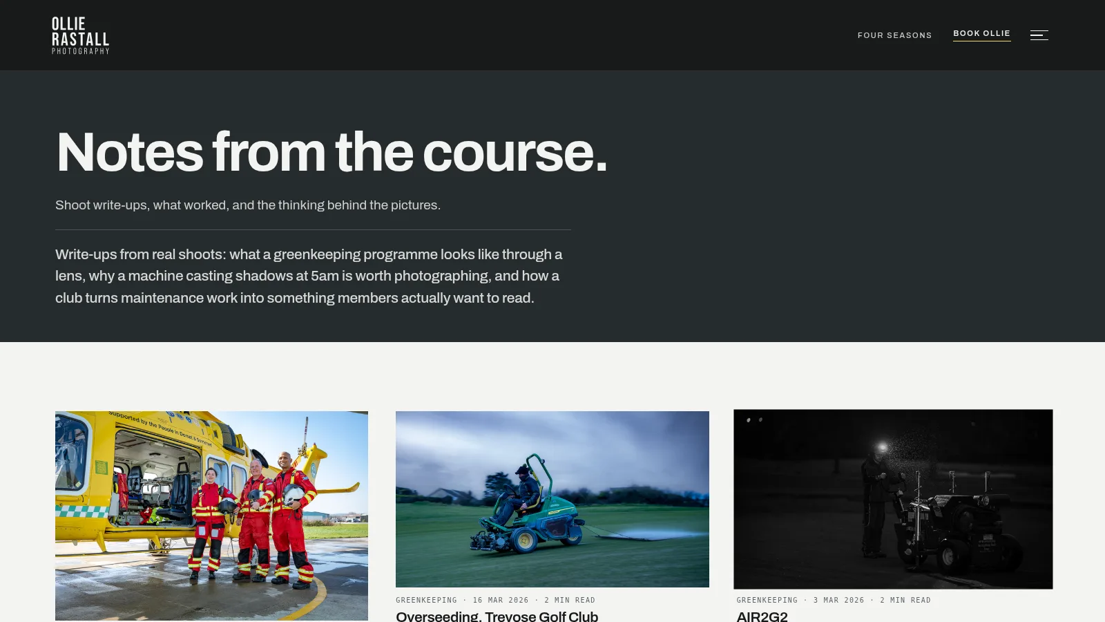 The Journal, on the Ollie Rastall Photography website designed and built by WebOws Design