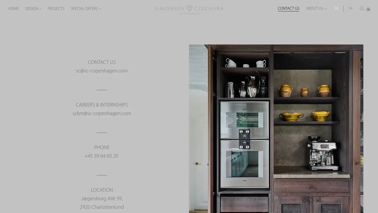 The Contact page, with the three addresses, on the Simonsen & Czechura website designed and built by WebOws Design