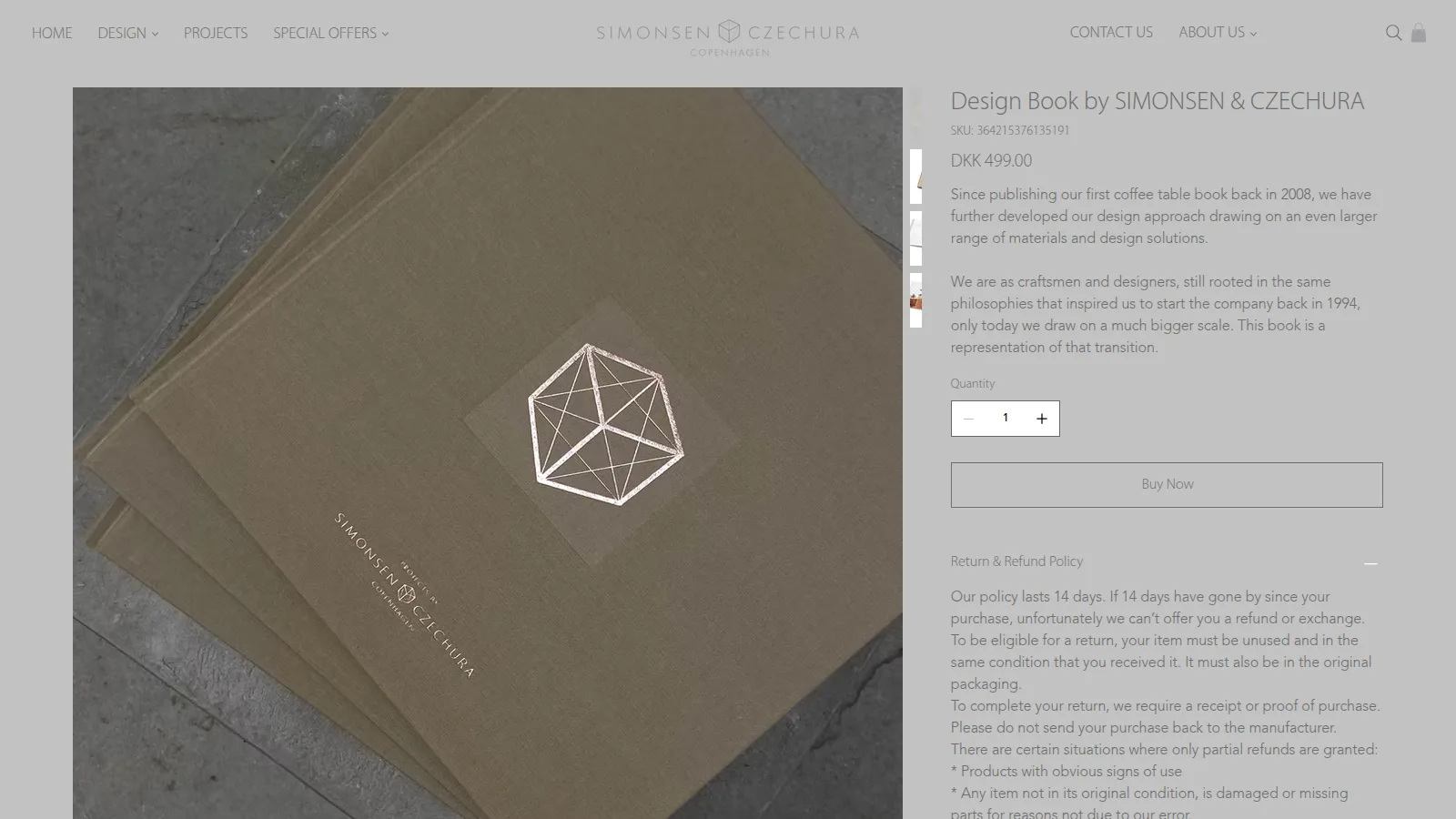 The design book download, on the Simonsen & Czechura website designed and built by WebOws Design