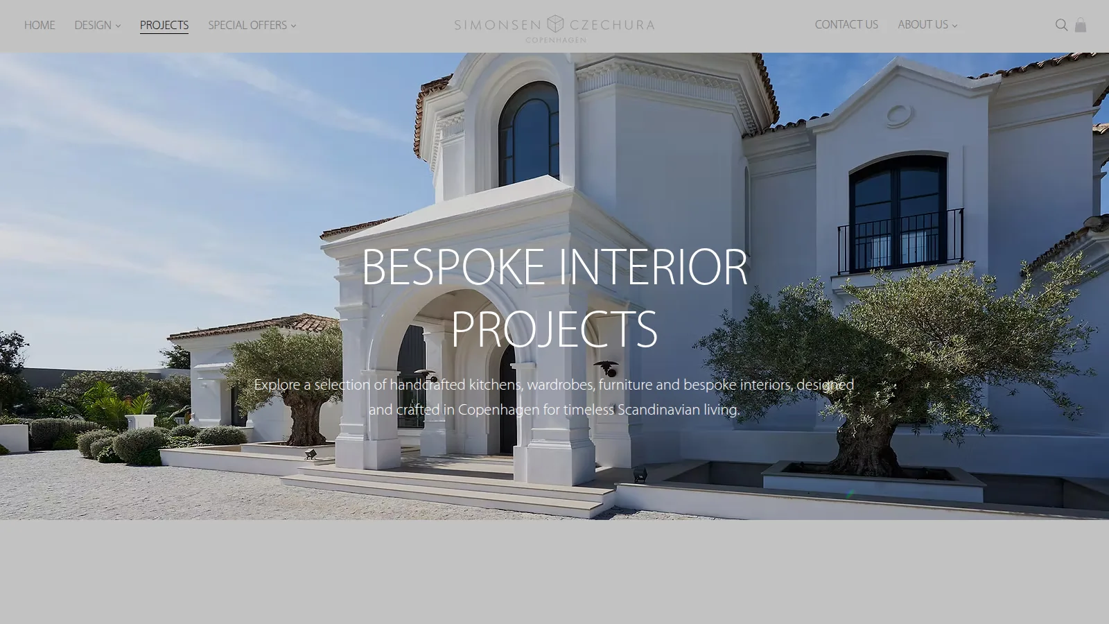 The Projects page, on the Simonsen & Czechura website designed and built by WebOws Design
